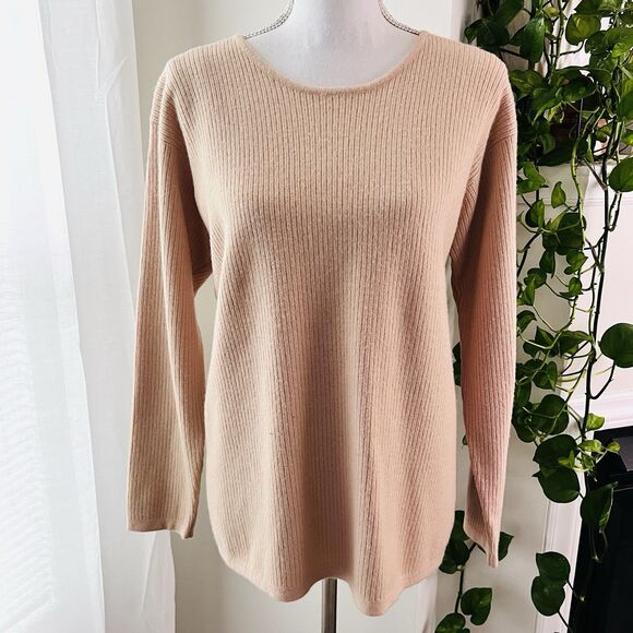 Jones New York Sweaters - Jones New York Champagne Pink Lambswool Blend Knitted Cozy Stretchy Sweater Med